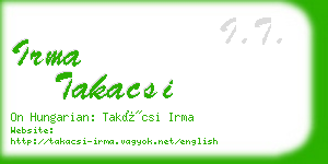 irma takacsi business card